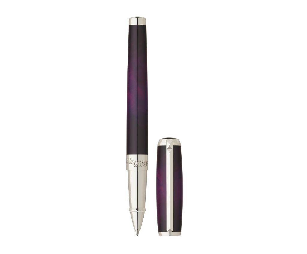 Line D Large Atelier Purple Lacquer Palladium Finish Rollerball Point Pen